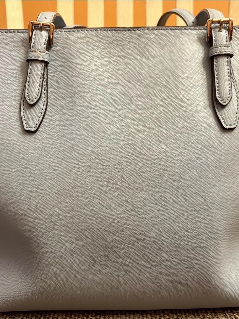 MICHAEL KORS Light Blue Leather Tote Bag